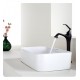 Kraus C-KCV-122-15000ORB White Ceramic 19 1/4" Rectangular Single Bowl Vessel Bathroom Sink with Ventus Faucet