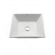 Kraus C-KCV-125-1002 White Ceramic 16" Square Single Bowl Vessel Bathroom Sink with Sheven Faucet