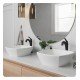 Kraus C-KCV-126-1200 Elavo 16 1/2" Square White Bathroom Vessel Sink with Arlo Vessel Faucet and Pop-Up Drain
