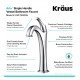 Kraus C-KCV-126-1200 Elavo 16 1/2" Square White Bathroom Vessel Sink with Arlo Vessel Faucet and Pop-Up Drain
