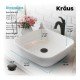 Kraus C-KCV-127-1200 Elavo 18 1/8" Rectangular White Bathroom Vessel Sink with Arlo Vessel Faucet and Pop-Up Drain