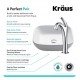 Kraus C-KCV-127-1200 Elavo 18 1/8" Rectangular White Bathroom Vessel Sink with Arlo Vessel Faucet and Pop-Up Drain
