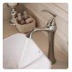 Kraus C-KCV-135-15000 White Ceramic 15 1/2" Round Tulip Single Bowl Vessel Bathroom Sink with Ventus Faucet
