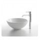 Kraus C-KCV-141-1007 White Ceramic 15 3/4" Round Single Bowl Vessel Bathroom Sink with Ramus Faucet