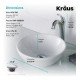 Kraus C-KCV-341-1200 Elavo 13 3/4" Round White Bathroom Vessel Sink with Arlo Vessel Faucet and Pop-Up Drain