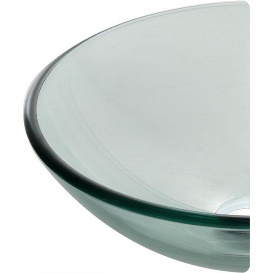 Kraus GV-101FR Frosted 17" Glass Round Single Bowl Vessel Bathroom Sink