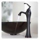 Kraus GV-103-14 Clear Brown 14" Glass Round Single Bowl Vessel Bathroom Sink