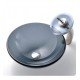 Kraus GV-104-14 Clear Black 14" Glass Round Single Bowl Vessel Bathroom Sink