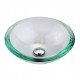 Kraus GV-150-19MM Clear 17" Thick Glass Round Single Bowl Vessel Bathroom Sink
