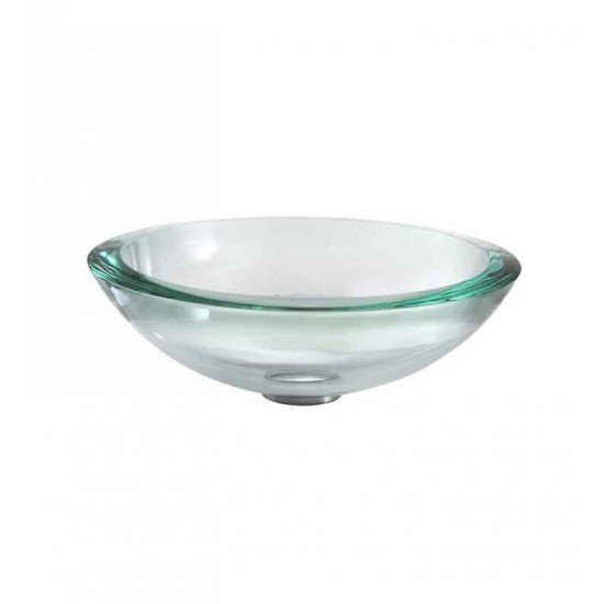 Kraus GV-150-19MM Clear 17" Thick Glass Round Single Bowl Vessel Bathroom Sink