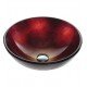 Kraus GV-200 Galaxy Red 17" Irruption Glass Round Single Bowl Vessel Bathroom Sink