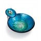 Kraus GV-204 Galaxy Blue 17" Irruption Glass Round Single Bowl Vessel Bathroom Sink