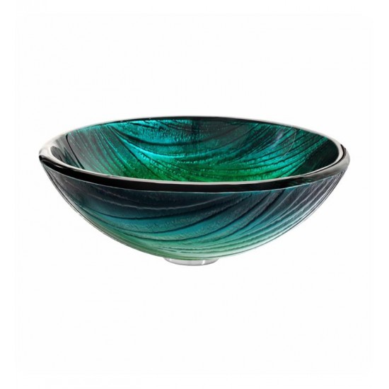 Kraus GV-391-19MM Nature 17" Single Bowl Nei Tempered Glass Vessel Bathroom Sink in Green