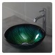 Kraus GV-391-19MM Nature 17" Single Bowl Nei Tempered Glass Vessel Bathroom Sink in Green