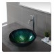 Kraus GV-391-19MM Nature 17" Single Bowl Nei Tempered Glass Vessel Bathroom Sink in Green