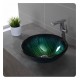 Kraus GV-391-19MM Nature 17" Single Bowl Nei Tempered Glass Vessel Bathroom Sink in Green