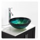 Kraus GV-391-19MM Nature 17" Single Bowl Nei Tempered Glass Vessel Bathroom Sink in Green