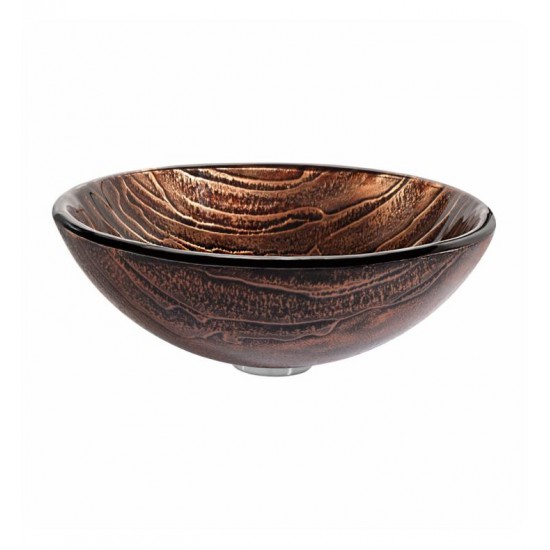 Kraus GV-398-19MM Nature 17" Single Bowl Gaia Tempered Glass Vessel Bathroom Sink in Copper Brown