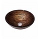 Kraus GV-398-19MM Nature 17" Single Bowl Gaia Tempered Glass Vessel Bathroom Sink in Copper Brown