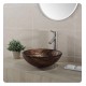 Kraus GV-398-19MM Nature 17" Single Bowl Gaia Tempered Glass Vessel Bathroom Sink in Copper Brown