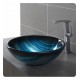 Kraus GV-399-19MM Nature 17" Single Bowl Ladon Tempered Glass Vessel Bathroom Sink in Blue