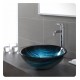 Kraus GV-399-19MM Nature 17" Single Bowl Ladon Tempered Glass Vessel Bathroom Sink in Blue