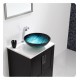 Kraus GV-399-19MM Nature 17" Single Bowl Ladon Tempered Glass Vessel Bathroom Sink in Blue