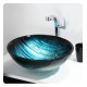 Kraus GV-399-19MM Nature 17" Single Bowl Ladon Tempered Glass Vessel Bathroom Sink in Blue