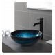 Kraus GV-399-19MM Nature 17" Single Bowl Ladon Tempered Glass Vessel Bathroom Sink in Blue