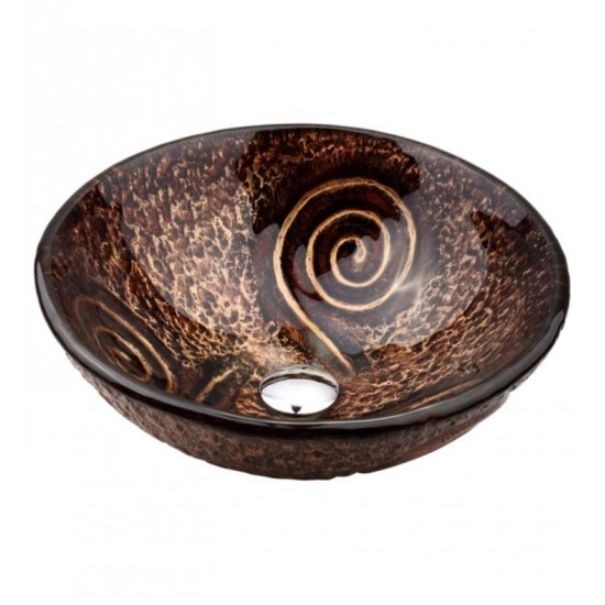 Kraus GV-650-19MM Copper 17" Luna Glass Round Single Bowl Vessel Bathroom Sink