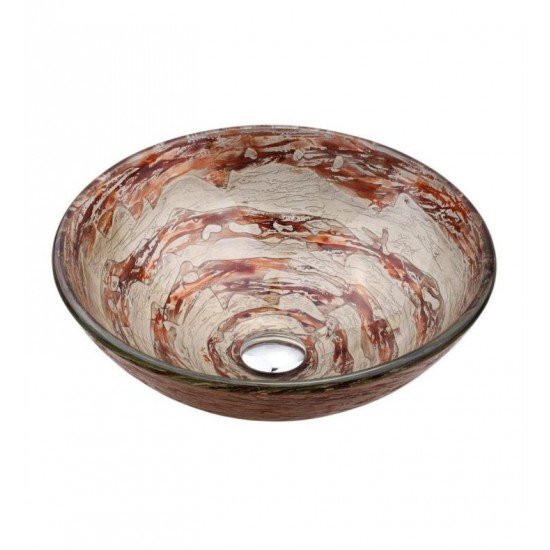 Kraus GV-651 Copper 17" Ares Glass Round Single Bowl Vessel Bathroom Sink