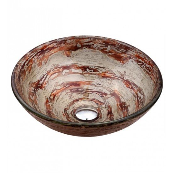 Kraus GV-651 Copper 17" Ares Glass Round Single Bowl Vessel Bathroom Sink