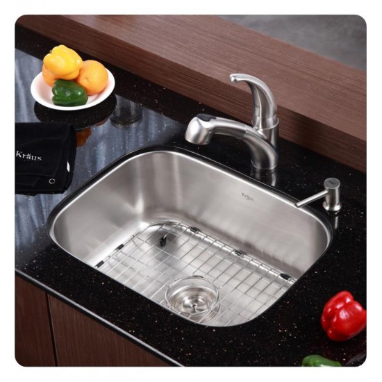 Kraus KBU12 23" Single Bowl Undermount Stainless Steel Rectangular Kitchen Sink