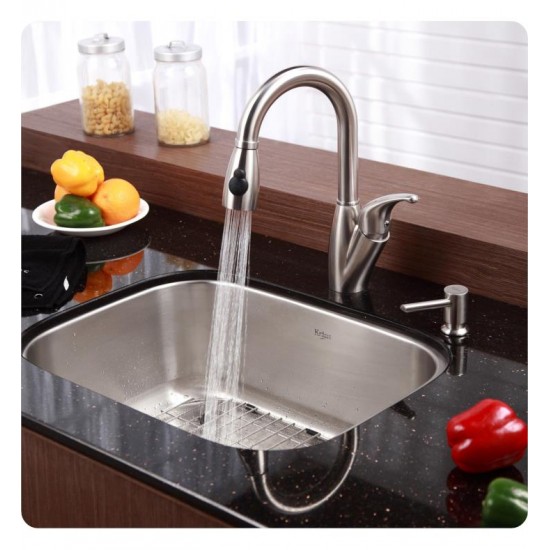 Kraus KBU12 23" Single Bowl Undermount Stainless Steel Rectangular Kitchen Sink