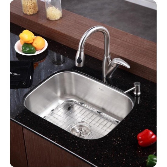 Kraus KBU12 23" Single Bowl Undermount Stainless Steel Rectangular Kitchen Sink