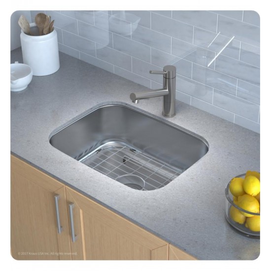 Kraus KBU12 23" Single Bowl Undermount Stainless Steel Rectangular Kitchen Sink