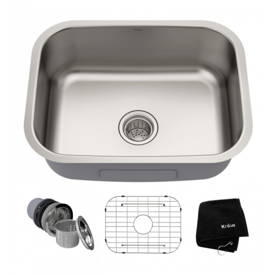 Kraus KBU12 23" Single Bowl Undermount Stainless Steel Rectangular Kitchen Sink