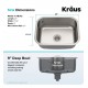 Kraus KBU12 23" Single Bowl Undermount Stainless Steel Rectangular Kitchen Sink