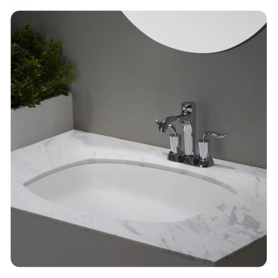 Kraus KCU-261 Elavo 23 5/8" Flared Rectangular Ceramic Undermount Bathroom Sink with Overflow in White