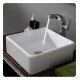 Kraus KCV-120 White Ceramic 15" Square Single Bowl Vessel Bathroom Sink