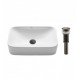 Kraus KCV-122 White Ceramic 19 1/4" Rectangular Single Bowl Vessel Bathroom Sink