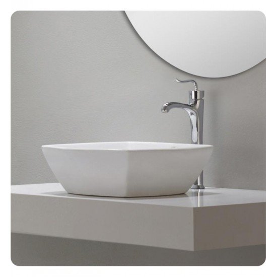 Kraus KCV-126 Elavo 16 1/2" Flared Ceramic Square Single Bowl Vessel Bathroom Sink