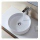 Kraus KCV-140 White Ceramic 17 3/4" Round Single Bowl Vessel Bathroom Sink