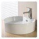 Kraus KCV-142 White Ceramic 18 1/4" Round Single Bowl Vessel Bathroom Sink