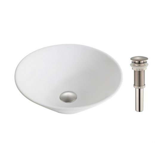 Kraus KCV-143 Elavo 16 3/8" Round Single Bowl Vessel Bathroom Sink