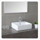 Kraus KCV-150 White Ceramic 18 1/2" Square Single Bowl Vessel Bathroom Sink