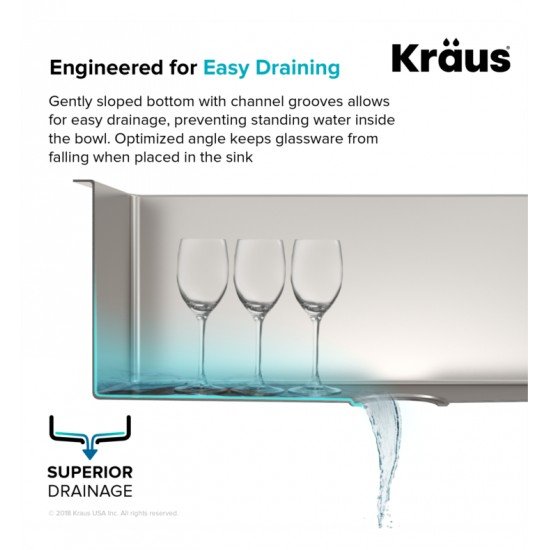 Kraus KHF203-33 32 7/8" Double Bowl Farmhouse/Apron Front Stainless Steel Rectangular Kitchen Sink