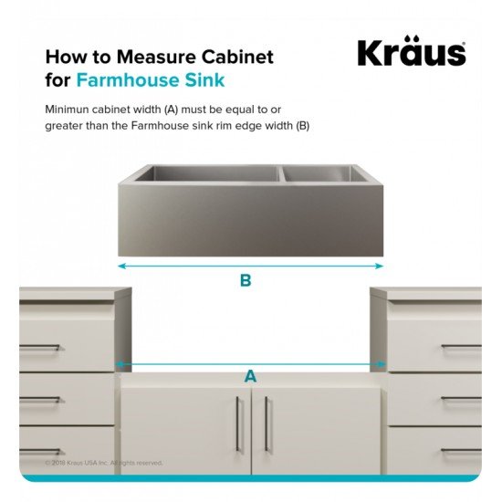 Kraus KHF203-33 32 7/8" Double Bowl Farmhouse/Apron Front Stainless Steel Rectangular Kitchen Sink