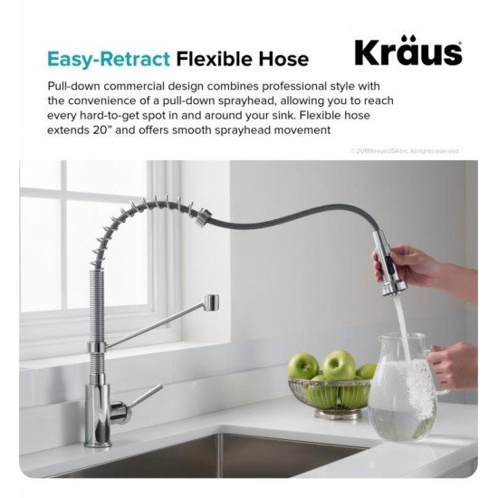 Kraus KHU100-32-1610-53 Standart Pro 32" Single Bowl Undermount Stainless Steel Kitchen Sink with Pull-Down Kitchen Faucet and Soap Dispenser