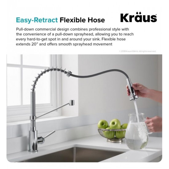 Kraus KHU100-32-1610-53 Standart Pro 32" Single Bowl Undermount Stainless Steel Kitchen Sink with Pull-Down Kitchen Faucet and Soap Dispenser